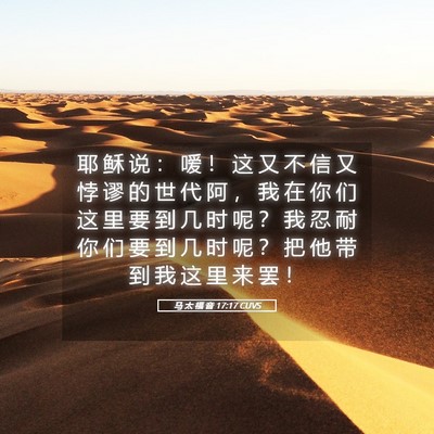 Picture 05 - 马 太 福 音 17:17 CUVS - 耶 稣 说 ： 嗳 ！ 这 又 不 信 又 悖 - Bible Verse Picture