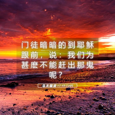 Picture 05 - 马 太 福 音 17:19 CUVS - 门 徒 暗 暗 的 到 耶 稣 跟 前 ， 说 - Bible Verse Picture
