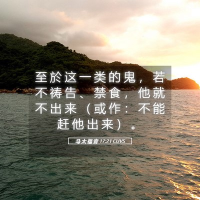 Picture 05 - 马 太 福 音 17:21 CUVS - 至 於 这 一 类 的 鬼 ， 若 不 祷 告 - Bible Verse Picture