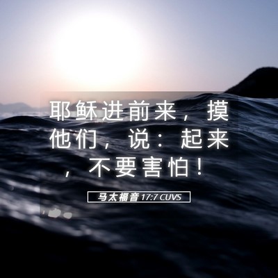 Picture 05 - 马 太 福 音 17:7 CUVS - 耶 稣 进 前 来 ， 摸 他 们 ， 说 ： - Bible Verse Picture