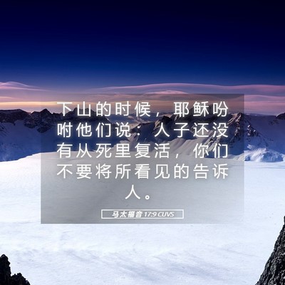 Picture 05 - 马 太 福 音 17:9 CUVS - 下 山 的 时 候 ， 耶 稣 吩 咐 他 们 - Bible Verse Picture
