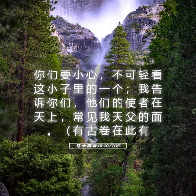 Picture 05 - 马 太 福 音 18:10 CUVS - 你 们 要 小 心 ， 不 可 轻 看 这 小 - Bible Verse Picture
