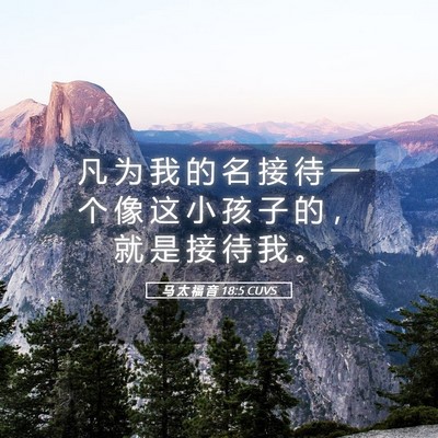 Picture 05 - 马 太 福 音 18:5 CUVS - 凡 为 我 的 名 接 待 一 个 像 这 小 - Bible Verse Picture