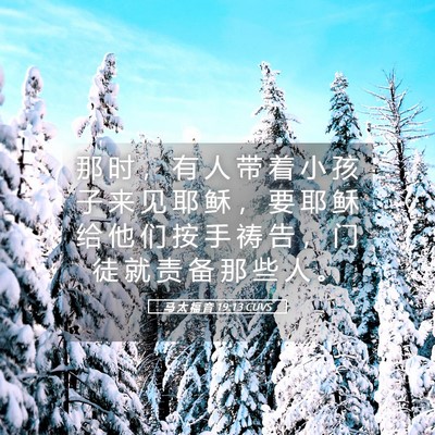 Picture 05 - 马 太 福 音 19:13 CUVS - 那 时 ， 有 人 带 着 小 孩 子 来 见 - Bible Verse Picture