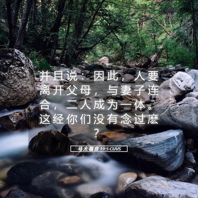 Picture 05 - 马 太 福 音 19:5 CUVS - 并 且 说 ： 因 此 ， 人 要 离 开 父 - Bible Verse Picture