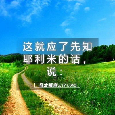 Picture 05 - 马 太 福 音 2:17 CUVS - 这 就 应 了 先 知 耶 利 米 的 话 ， - Bible Verse Picture