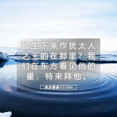 Picture 05 - 马 太 福 音 2:2 CUVS - 那 生 下 来 作 犹 太 人 之 王 的 在 - Bible Verse Picture