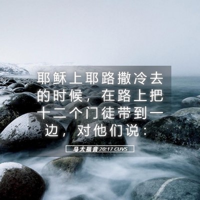 Picture 05 - 马 太 福 音 20:17 CUVS - 耶 稣 上 耶 路 撒 冷 去 的 时 候 ， - Bible Verse Picture