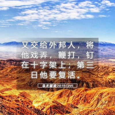 Picture 05 - 马 太 福 音 20:19 CUVS - 又 交 给 外 邦 人 ， 将 他 戏 弄 ， - Bible Verse Picture