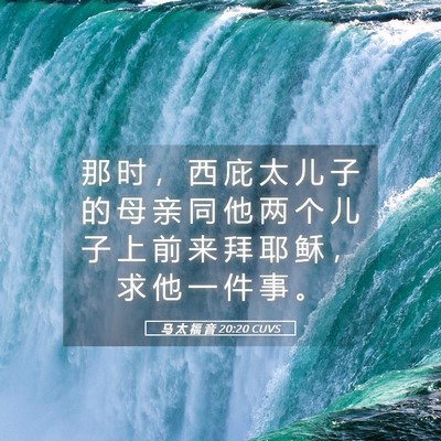 Picture 05 - 马 太 福 音 20:20 CUVS - 那 时 ， 西 庇 太 儿 子 的 母 亲 同 - Bible Verse Picture