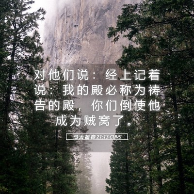 Picture 05 - 马 太 福 音 21:13 CUVS - 对 他 们 说 ： 经 上 记 着 说 ： 我 - Bible Verse Picture