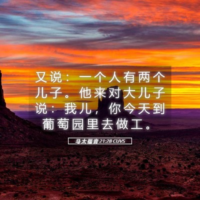Picture 05 - 马 太 福 音 21:28 CUVS - 又 说 ： 一 个 人 有 两 个 儿 子 。 - Bible Verse Picture