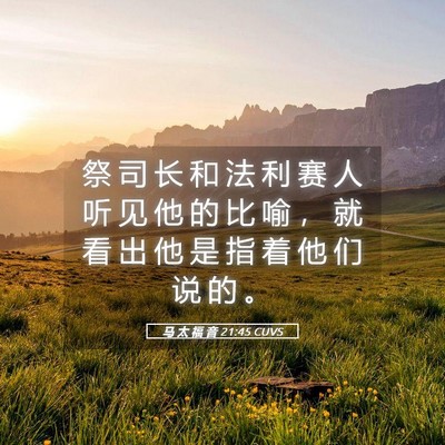 Picture 05 - 马 太 福 音 21:45 CUVS - 祭 司 长 和 法 利 赛 人 听 见 他 的 - Bible Verse Picture