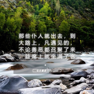 Picture 05 - 马 太 福 音 22:10 CUVS - 那 些 仆 人 就 出 去 ， 到 大 路 上 - Bible Verse Picture