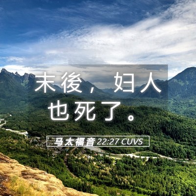 Picture 05 - 马 太 福 音 22:27 CUVS - 末 後 ， 妇 人 也 死 了 - Bible Verse Picture