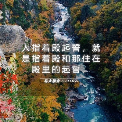 Picture 05 - 马 太 福 音 23:21 CUVS - 人 指 着 殿 起 誓 ， 就 是 指 着 殿 - Bible Verse Picture