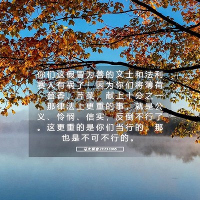 Picture 05 - 马 太 福 音 23:23 CUVS - 你 们 这 假 冒 为 善 的 文 士 和 法 - Bible Verse Picture