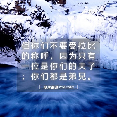 Picture 05 - 马 太 福 音 23:8 CUVS - 但 你 们 不 要 受 拉 比 的 称 呼 ， - Bible Verse Picture