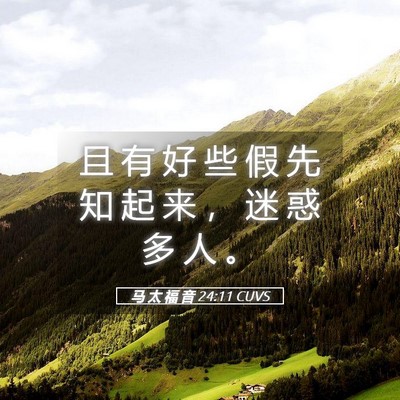 Picture 05 - 马 太 福 音 24:11 CUVS - 且 有 好 些 假 先 知 起 来 ， 迷 惑 - Bible Verse Picture
