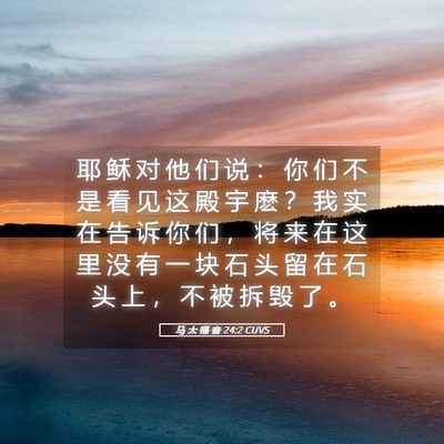 Picture 05 - 马 太 福 音 24:2 CUVS - 耶 稣 对 他 们 说 ： 你 们 不 是 看 - Bible Verse Picture