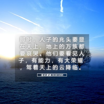 Picture 05 - 马 太 福 音 24:30 CUVS - 那 时 ， 人 子 的 兆 头 要 显 在 天 - Bible Verse Picture