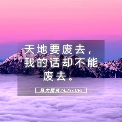 Picture 05 - 马 太 福 音 24:35 CUVS - 天 地 要 废 去 ， 我 的 话 却 不 能 - Bible Verse Picture
