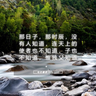 Picture 05 - 马 太 福 音 24:36 CUVS - 那 日 子 ， 那 时 辰 ， 没 有 人 知 - Bible Verse Picture