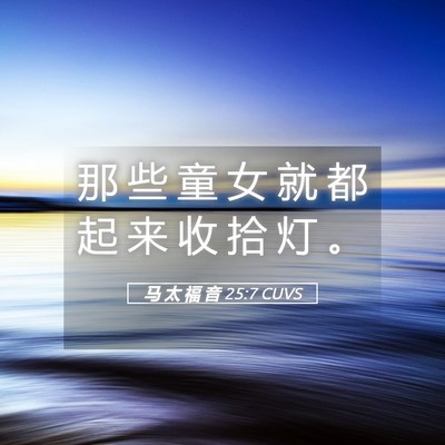 Picture 05 - 马 太 福 音 25:7 CUVS - 那 些 童 女 就 都 起 来 收 拾 灯 - Bible Verse Picture
