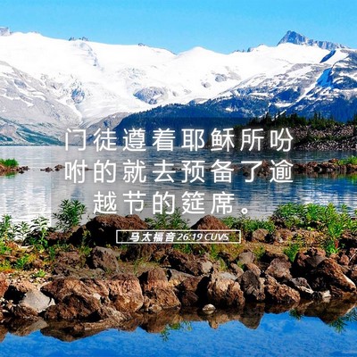 Picture 05 - 马 太 福 音 26:19 CUVS - 门 徒 遵 着 耶 稣 所 吩 咐 的 就 去 - Bible Verse Picture