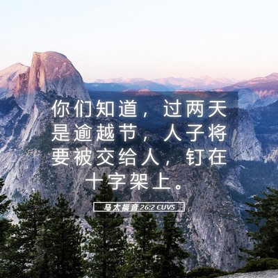 Picture 05 - 马 太 福 音 26:2 CUVS - 你 们 知 道 ， 过 两 天 是 逾 越 节 - Bible Verse Picture