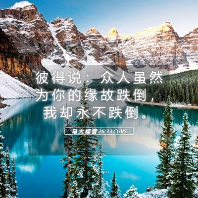Picture 05 - 马 太 福 音 26:33 CUVS - 彼 得 说 ： 众 人 虽 然 为 你 的 缘 - Bible Verse Picture