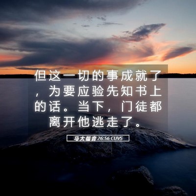 Picture 05 - 马 太 福 音 26:56 CUVS - 但 这 一 切 的 事 成 就 了 ， 为 要 - Bible Verse Picture
