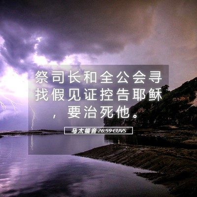 Picture 05 - 马 太 福 音 26:59 CUVS - 祭 司 长 和 全 公 会 寻 找 假 见 证 - Bible Verse Picture