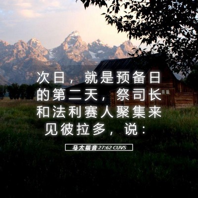 Picture 05 - 马 太 福 音 27:62 CUVS - 次 日 ， 就 是 预 备 日 的 第 二 天 - Bible Verse Picture