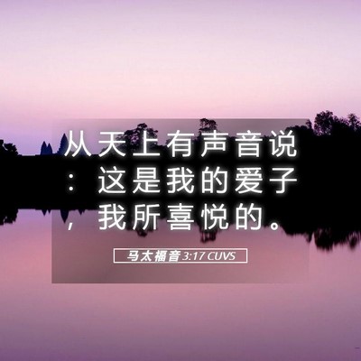 Picture 05 - 马 太 福 音 3:17 CUVS - 从 天 上 有 声 音 说 ： 这 是 我 的 - Bible Verse Picture