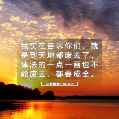 Picture 05 - 马 太 福 音 5:18 CUVS - 我 实 在 告 诉 你 们 ， 就 是 到 天 - Bible Verse Picture