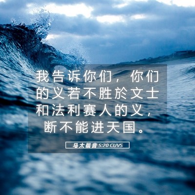 Picture 05 - 马 太 福 音 5:20 CUVS - 我 告 诉 你 们 ， 你 们 的 义 若 不 - Bible Verse Picture