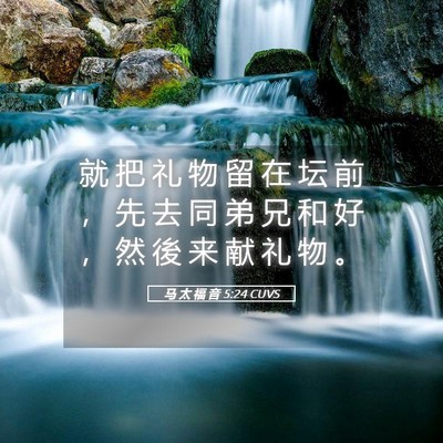 Picture 05 - 马 太 福 音 5:24 CUVS - 就 把 礼 物 留 在 坛 前 ， 先 去 同 - Bible Verse Picture