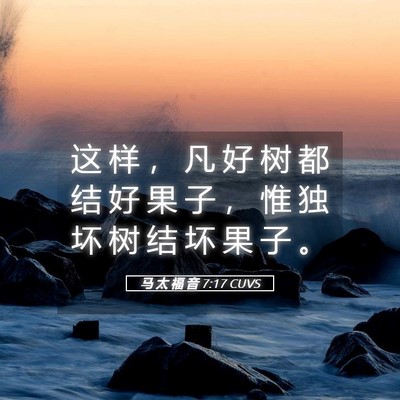 Picture 05 - 马 太 福 音 7:17 CUVS - 这 样 ， 凡 好 树 都 结 好 果 子 ， - Bible Verse Picture