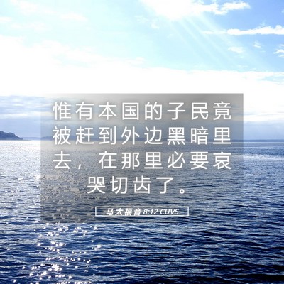 Picture 05 - 马 太 福 音 8:12 CUVS - 惟 有 本 国 的 子 民 竟 被 赶 到 外 - Bible Verse Picture