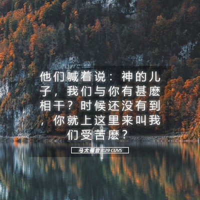 Picture 05 - 马 太 福 音 8:29 CUVS - 他 们 喊 着 说 ： 神 的 儿 子 ， 我 - Bible Verse Picture