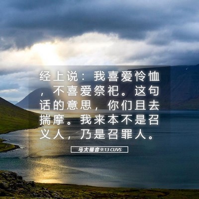 Picture 05 - 马 太 福 音 9:13 CUVS - 经 上 说 ： 我 喜 爱 怜 恤 ， 不 喜 - Bible Verse Picture