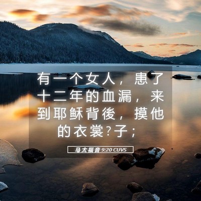 Picture 05 - 马 太 福 音 9:20 CUVS - 有 一 个 女 人 ， 患 了 十 二 年 的 - Bible Verse Picture