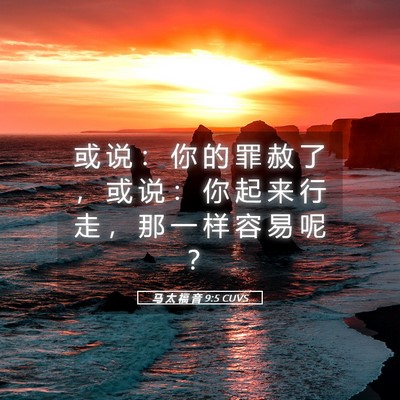 Picture 05 - 马 太 福 音 9:5 CUVS - 或 说 ： 你 的 罪 赦 了 ， 或 说 ： - Bible Verse Picture