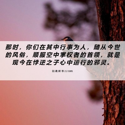 Picture 06 - 以 弗 所 书 2:2 CUVS - 那 时 ， 你 们 在 其 中 行 事 为 人 - Bible Verse Picture