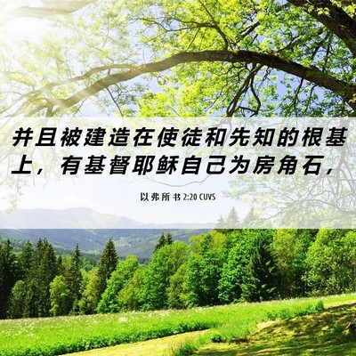 Picture 06 - 以 弗 所 书 2:20 CUVS - 并 且 被 建 造 在 使 徒 和 先 知 的 - Bible Verse Picture