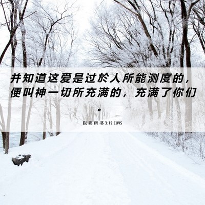 Picture 06 - 以 弗 所 书 3:19 CUVS - 并 知 道 这 爱 是 过 於 人 所 能 测 - Bible Verse Picture