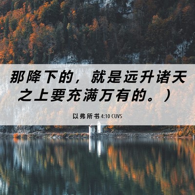 Picture 06 - 以 弗 所 书 4:10 CUVS - 那 降 下 的 ， 就 是 远 升 诸 天 之 - Bible Verse Picture