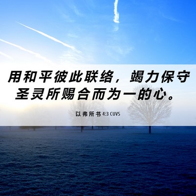 Picture 06 - 以 弗 所 书 4:3 CUVS - 用 和 平 彼 此 联 络 ， 竭 力 保 守 - Bible Verse Picture