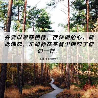 Picture 06 - 以 弗 所 书 4:32 CUVS - 并 要 以 恩 慈 相 待 ， 存 怜 悯 的 - Bible Verse Picture